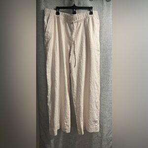 A New Day linen pant. Cream and white vertical pinstripes. Size XXL